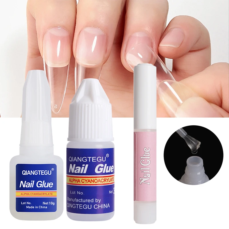 5PCS Bag Nail Glue Wearing Nail Small Glue Wholesale Nail Sheet Glue Inlaid with Diamond Dot Drill Loose False Nail Beauty