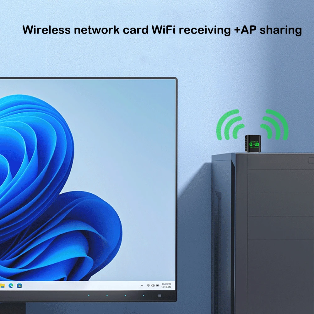 2-in-1 900Mbps USB WiFI アダプター Bluetooth 5.4 ワイヤレス ネットワーク カード デュアル バンド 2.4G 5GHz ドライバー無料 USB ドングル PC Win 10 11用
