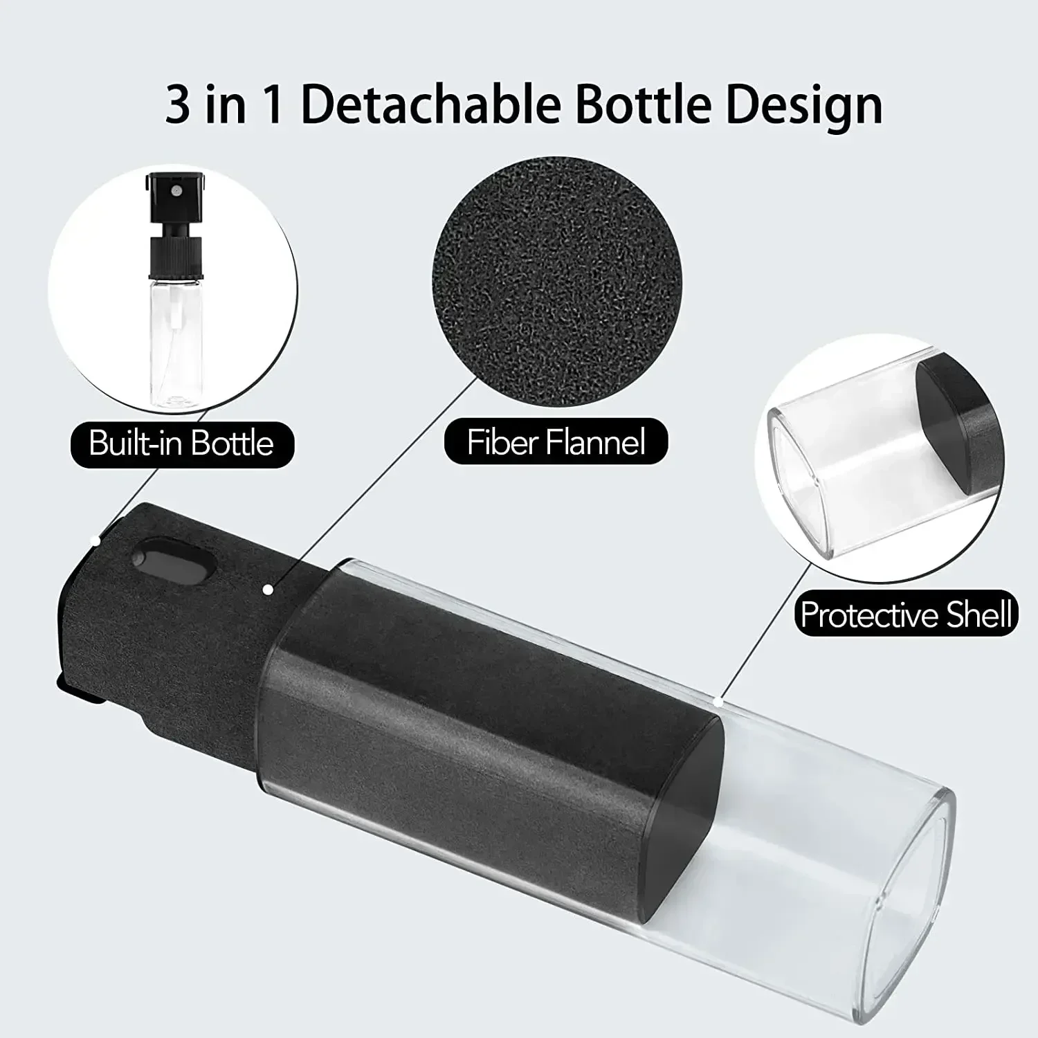 Multifunction 2 In 1 Phone Screen Spray Cleaner For Phones Tablet Laptop Computer Screen Dust Removal Microfiber Cloth Set
