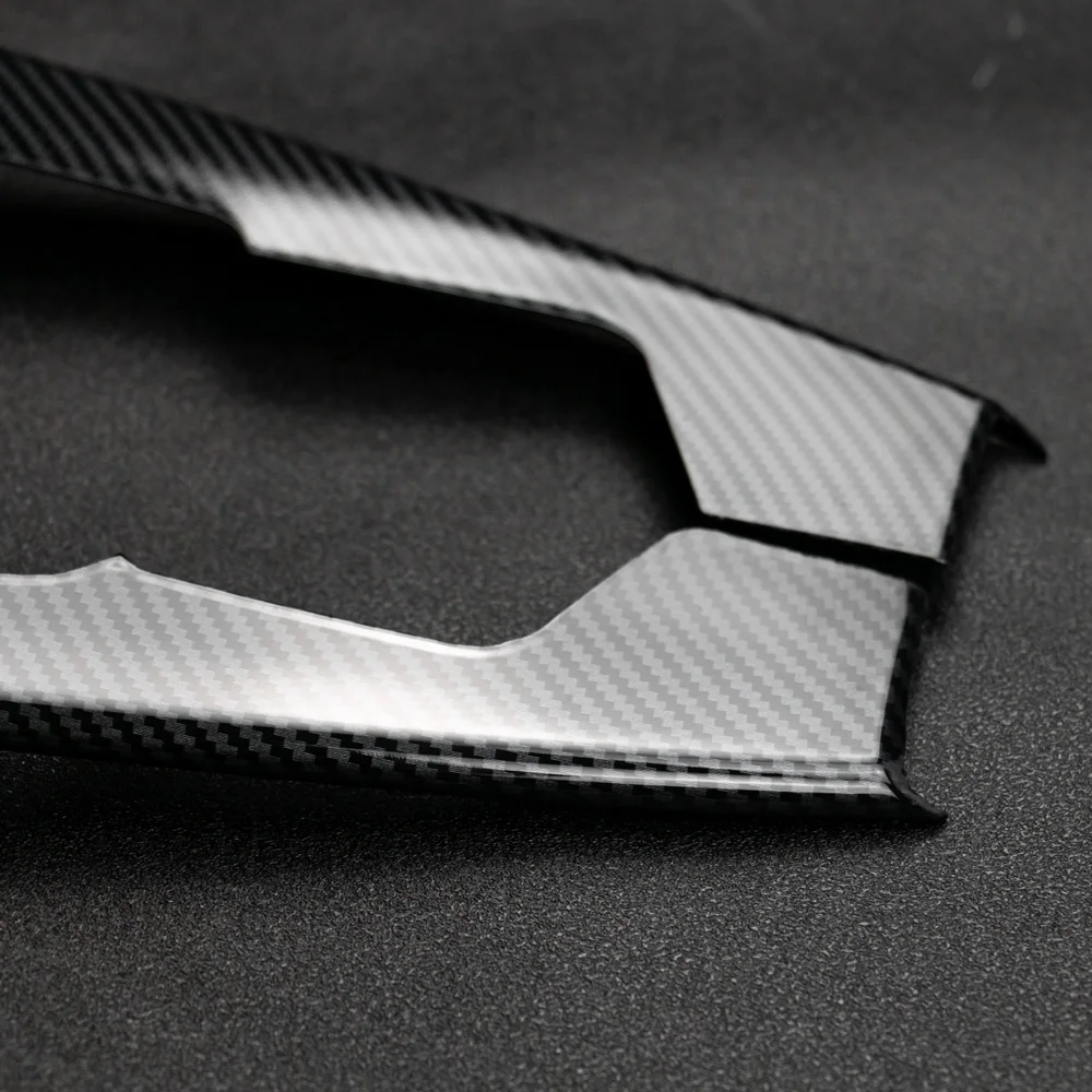 Embellecedor decorativo para consola central Interior, Color de fibra de carbono ABS, 2 uds., para Toyota Fortuner 2016 