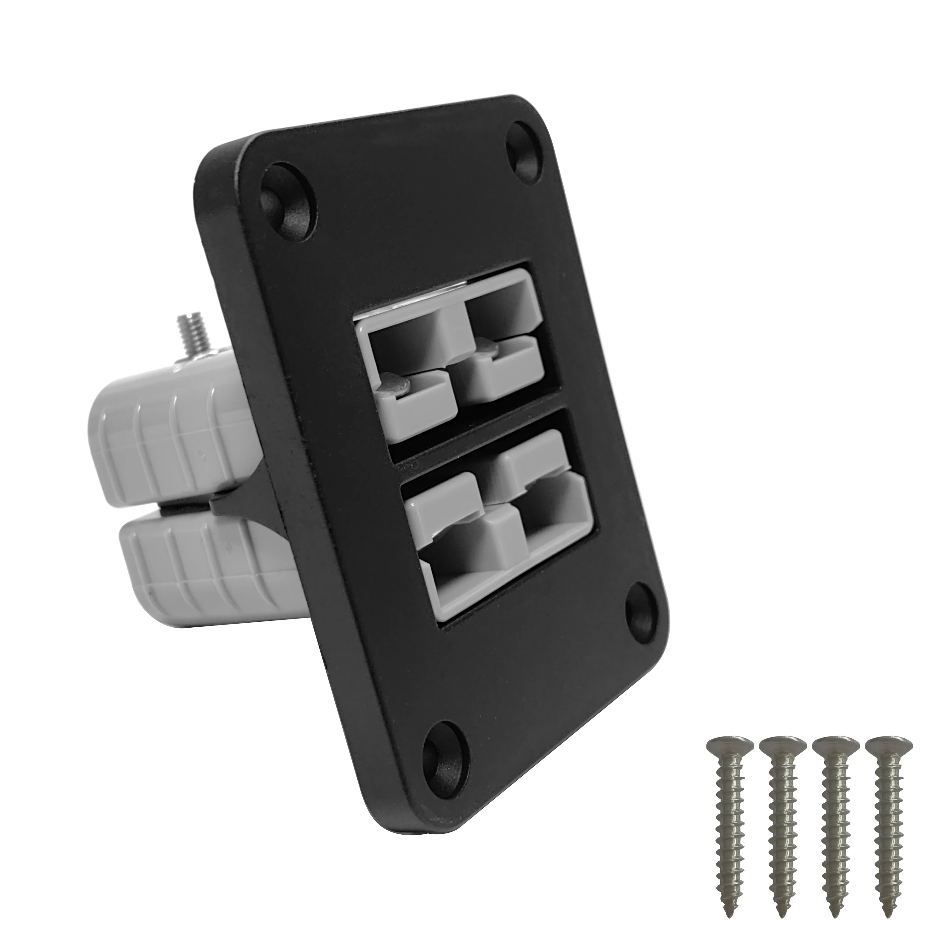 Dual Anderson Plug Flush Mount Panel SB50 konektor daya 6AWG untuk kereta Golf forklift Caravans Kit alat pengisi daya