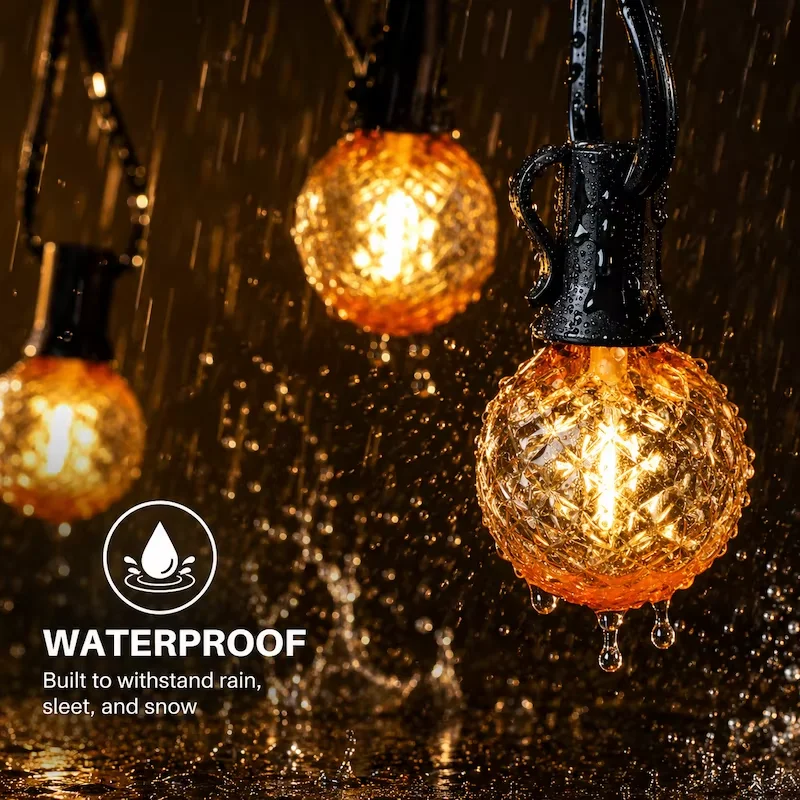 G40 Shatterproof Amber Diamond LED Bulbs E12 1W