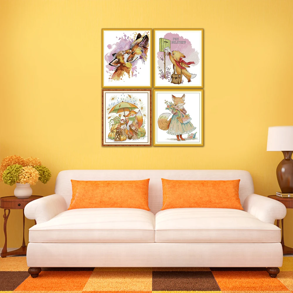 Joy Sunday Mother Love Postman Fox Fall Gathering Cross Stitch, Counted and Stamped Home Decor, DA761, DA811, DA947, DA993