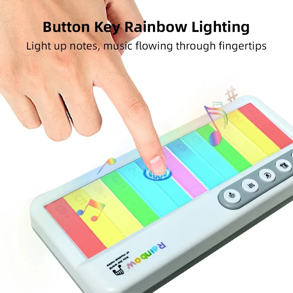 Music Box Electronic Music Toys Small Piano Girl Piano Toy Rainbow Flashing Piano Toys Portable Portable Keyboard Toys for Kids