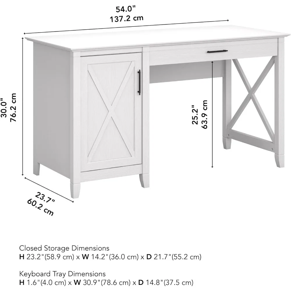 Escritorio de estudio con almacenamiento, mesa de PC de granja, escritorio de estudio