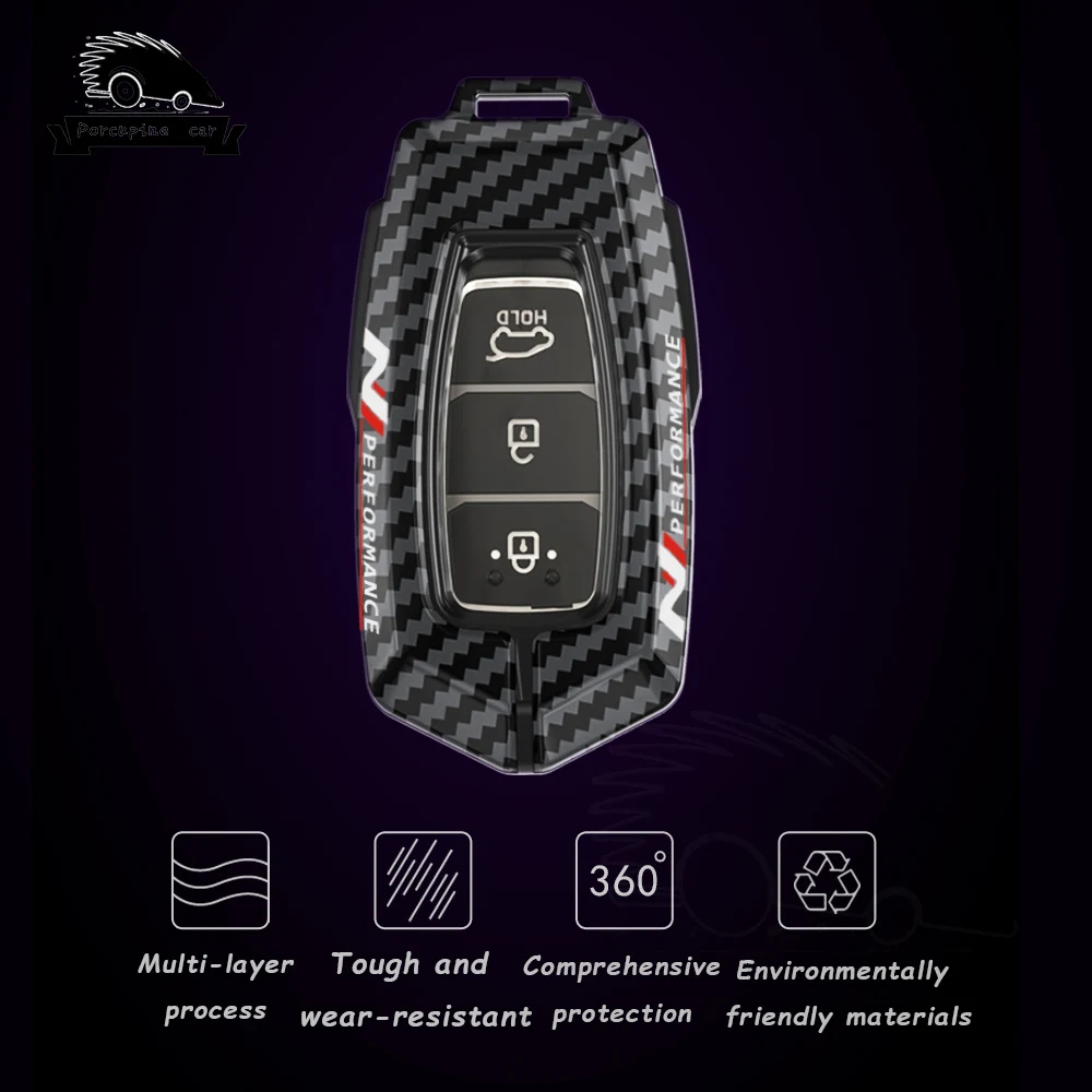 PC Car Key Case For Hyundai N Performance Palisade Grandeur Azera Elantra GT Kona Remote Fob Protector Cover Accessories