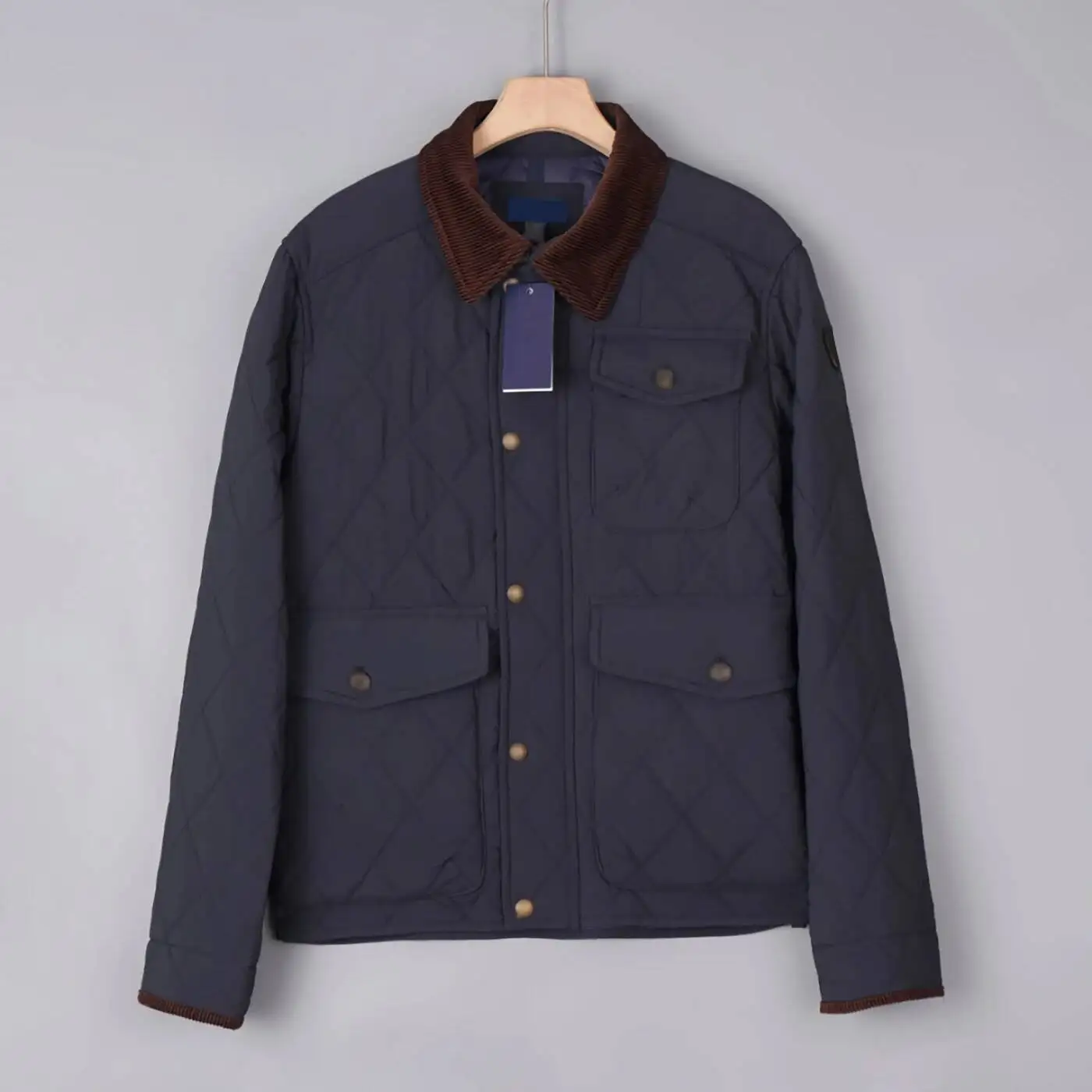 

Classic Men's Retro Cotton Diamond Pattern 2025 New Arrival Casual Loose Fit Long Single Button