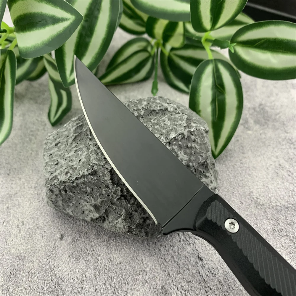 سكين مستقيم للبقاء على قيد الحياة التكتيكي، شفرة ثابتة كاملة مع مقبض نايلون مضاد للانزلاق للتخييم في الهواء الطلق والصيد والقطع #2