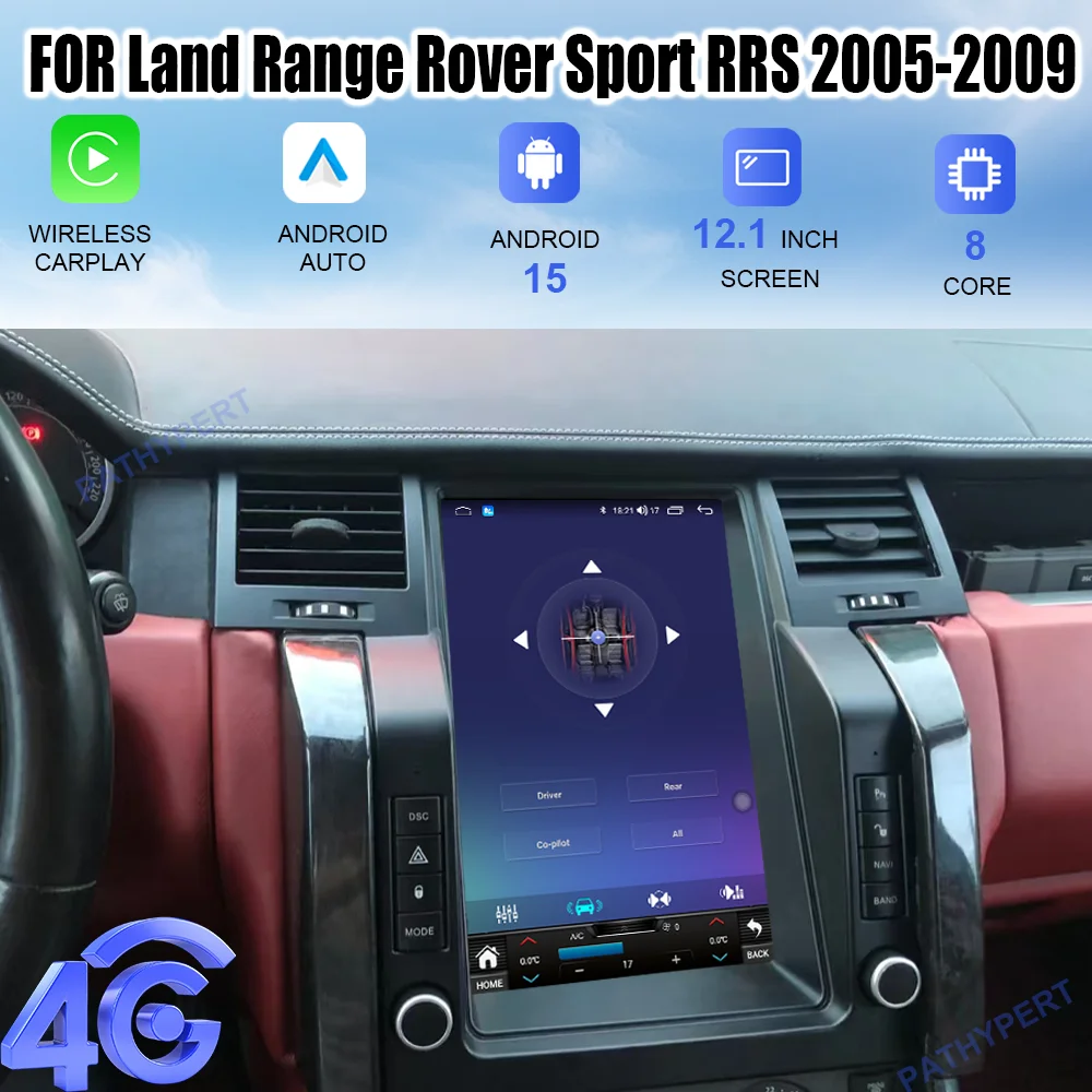 

Android 15 12,1 "для Land Range Rover Sport RRS 2005-2009 Автомобильный мультимедийный плеер Радио Carplay GPS-навигация Стерео головное устройство 4G