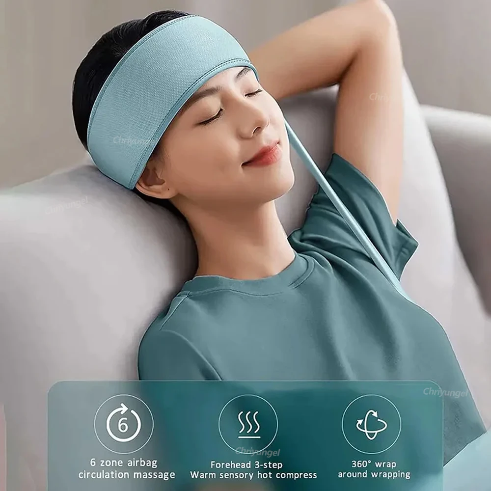 Mais novo massageador de cabeça elétrica pressão ar bandana massagem dispositivo couro cabeludo relaxamento profundo dor de cabeça alívio da dor