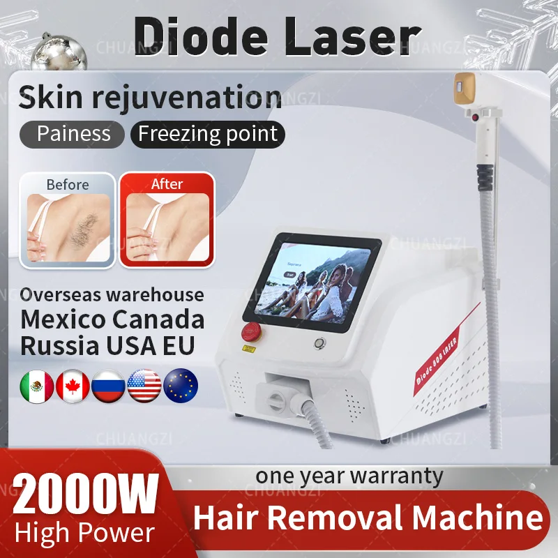 Depiladora Laser 808NM 755NM 1064NM Diode Laser Hair Removal Machine Safe Painless Permanent Depilation Hottest New Style