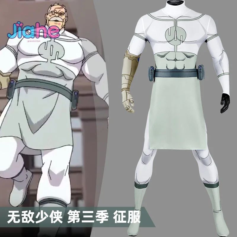 Anime Invincible Season 3 Conqueror Cosplay Costume Halloween Carnival Men's Fantasy jumpsuit prop shoe Net set XS-XXXL