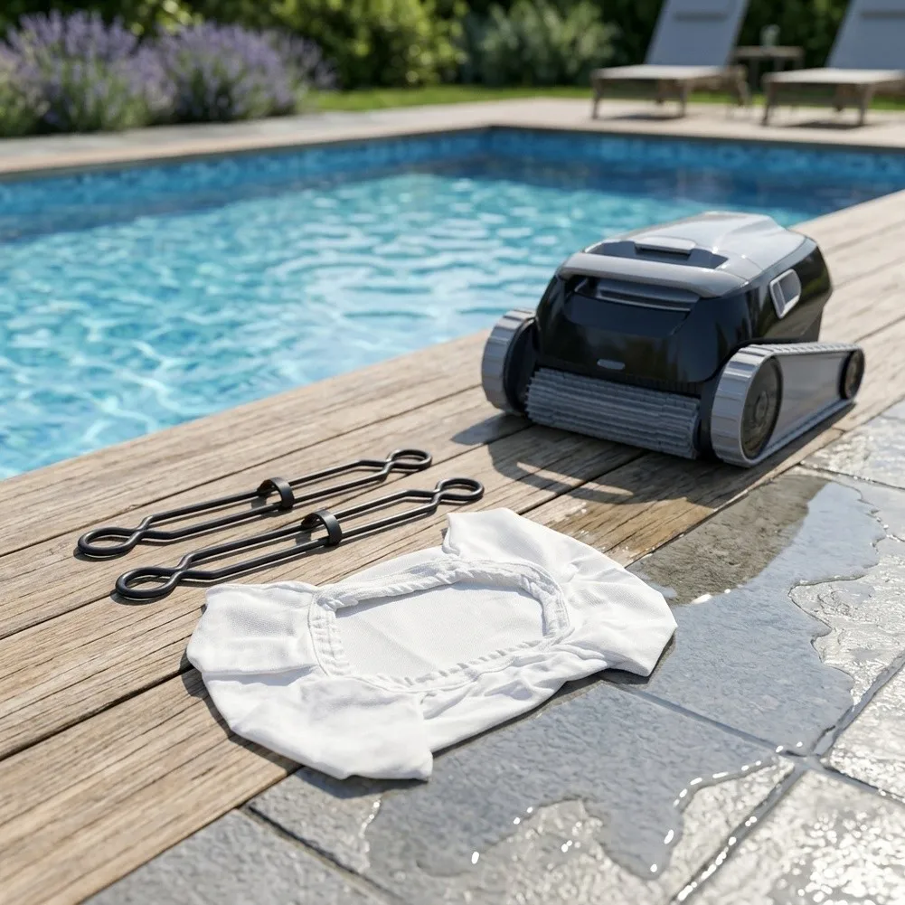Robotic Pool Cleaner Filter Bag with Dual Clips for Dolphin Models Replaces OEM Parts 99954307-R1 and 9981430-R2