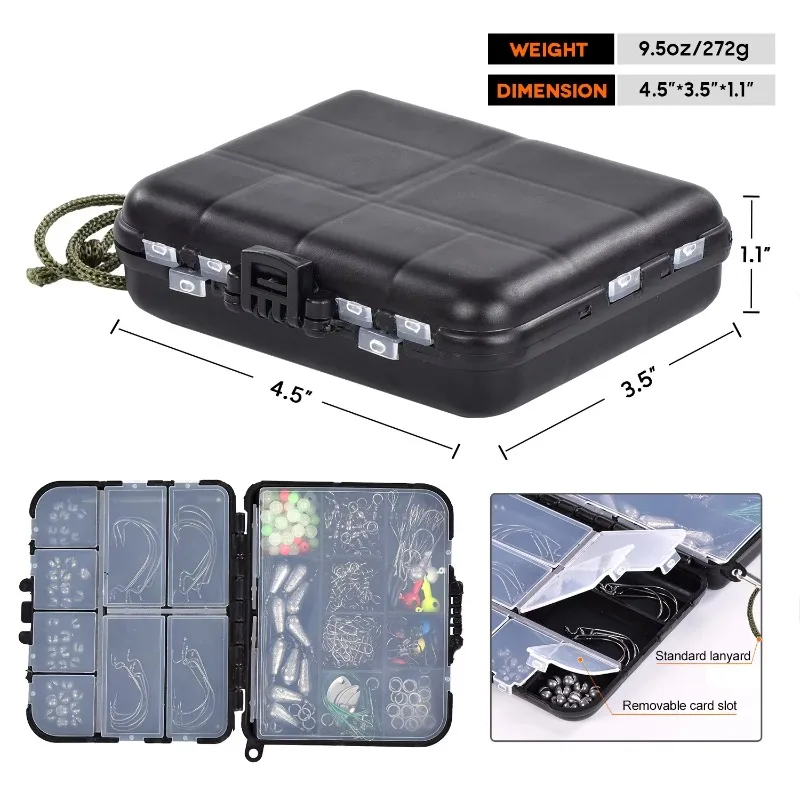 246PCS fishing accessories set fixture hook sinker rotating bead fish end point tackle, fishing gear salt water fishing set