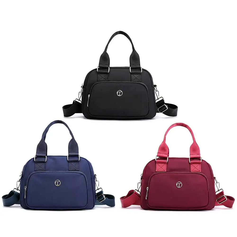 

Messenger Bag Solid Color Female Hand Bag Large Capacity Fashion Casual Nylon Adjustable Strap Simple for Weekend Vacation