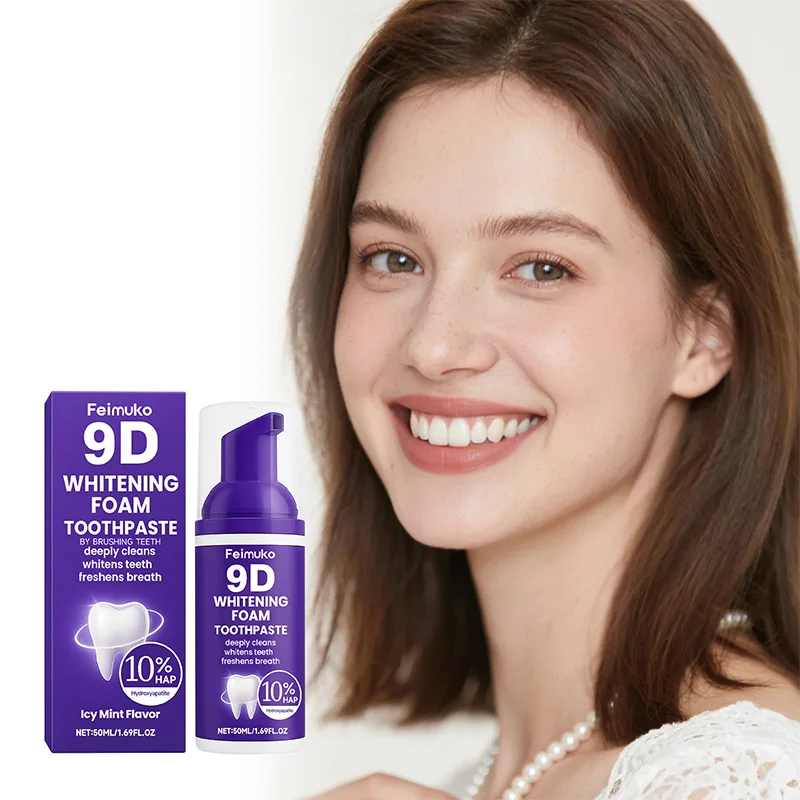 

Зубная паста 9D Purple Whitening Foam с дозатором: глубокое очищение зубов, устранение неприятного запаха, осветление улыбки, свежее дыхание