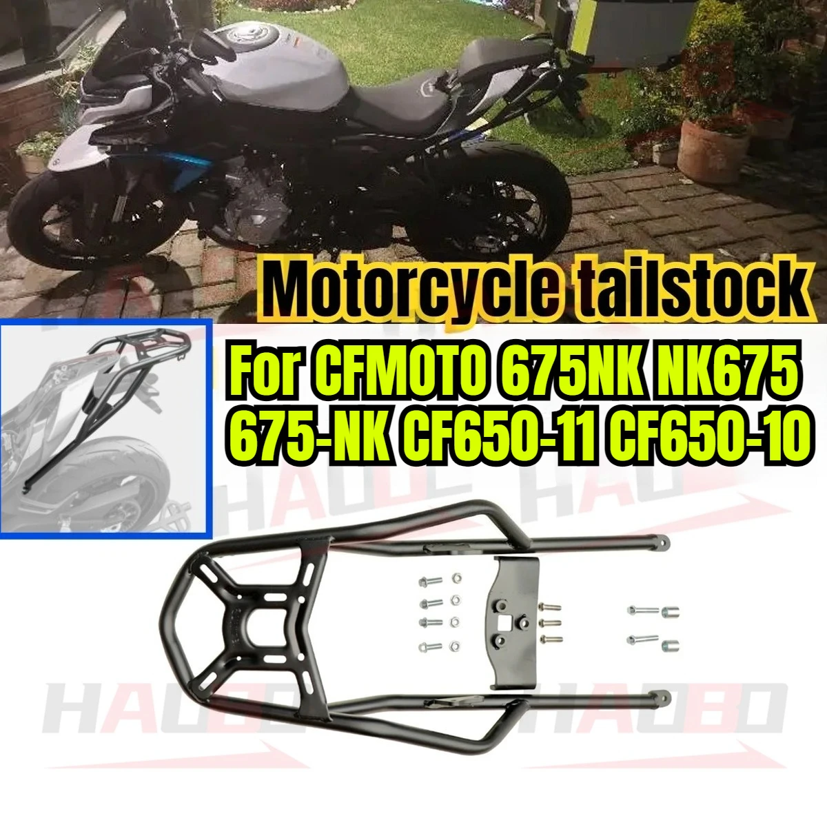 

Motorcycle Shelf Holder Support Rear Luggage Cargo Rack Carrier Mount Rear Armrest For CFMOTO NK675 675NK CF650-11 CF650-10