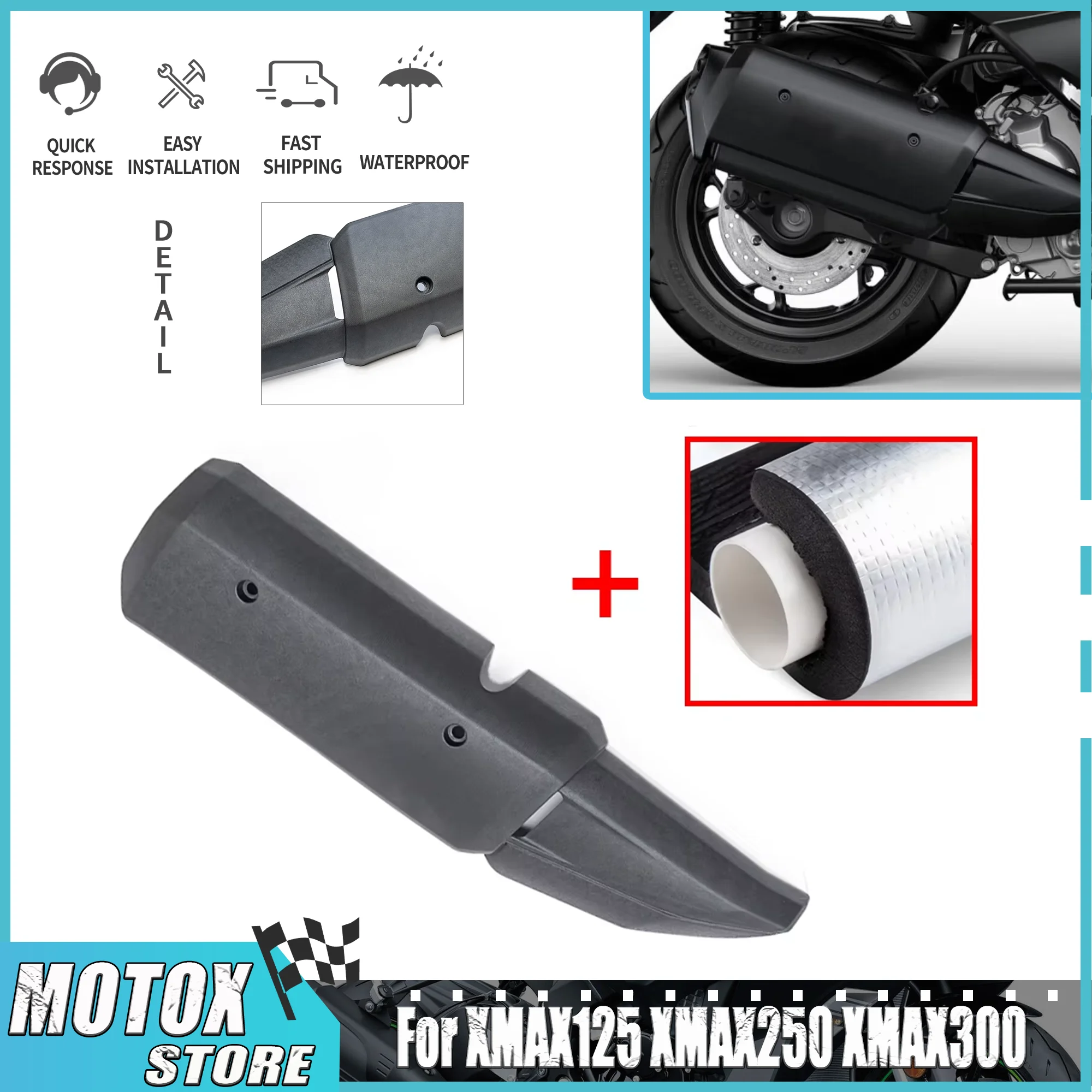 

Для YAMAHA XMAX 125 XMAX 250 XMAX 300 XMAX 125 250 300 мотоциклетная выхлопная труба, защита выхлопной трубы, тепловая крышка, крышка глушителя
