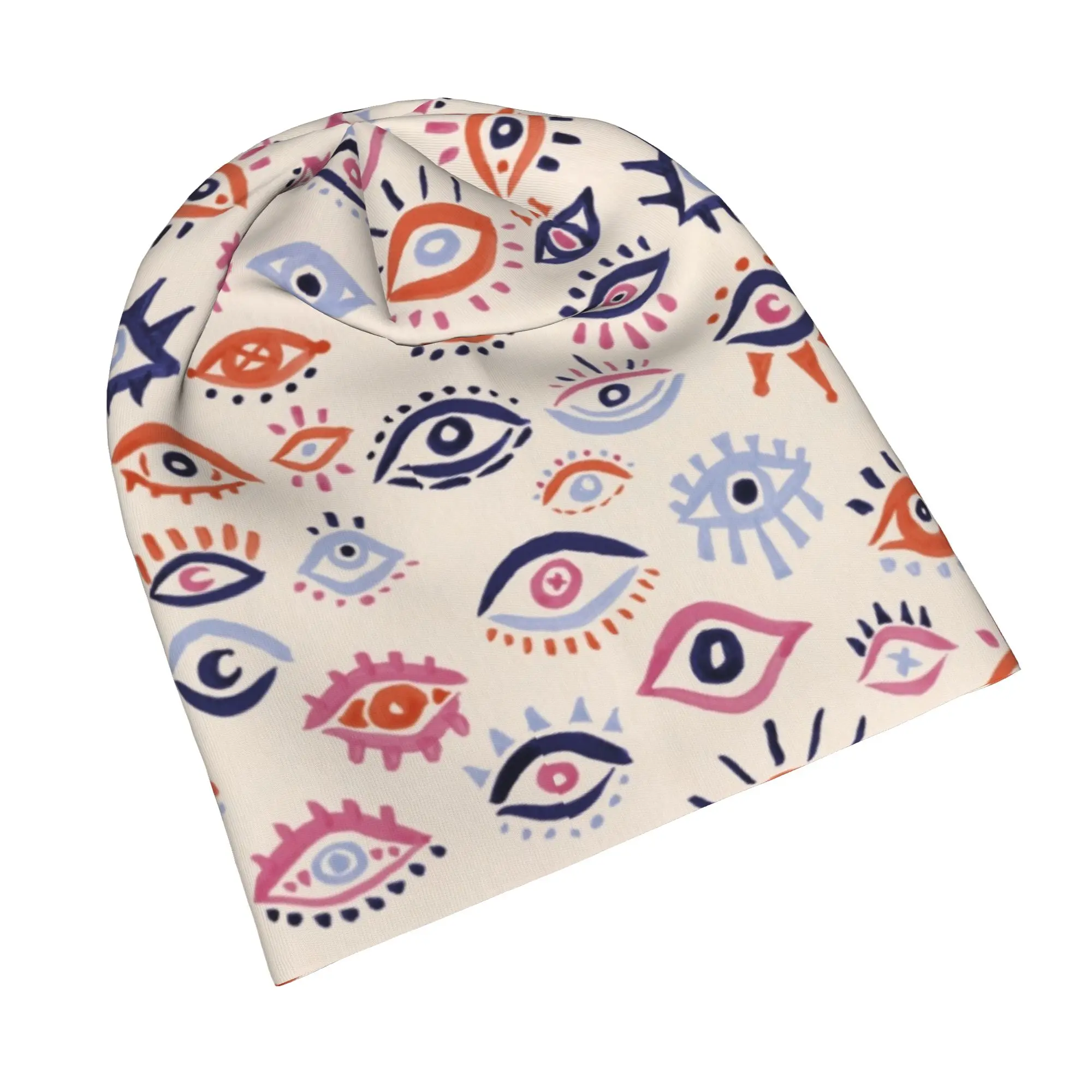 Mystic Eyes Skullies Beanies Hats Beauty Eyelash Evil Blue Eye Spring Men Women Street Caps Warm Dual-use Bonnet Hat