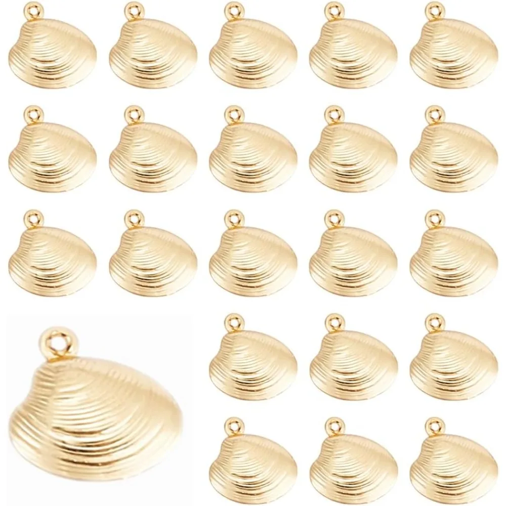 

30pcs Shell Charms Ocean Theme Pendants Shell Jewelry Components Scallop Charm Beads for DIY Craft Necklace Bracelets Jewelry