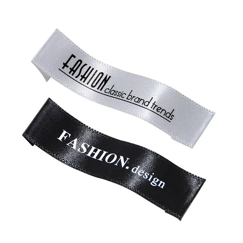 Custom Logo Satin Labels - Screen Printed Sew-on Tags for Clothing/Bags/Bedding/Quilts Branding