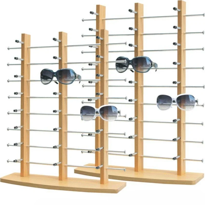 Wooden eye four-row display stand hanging display stand