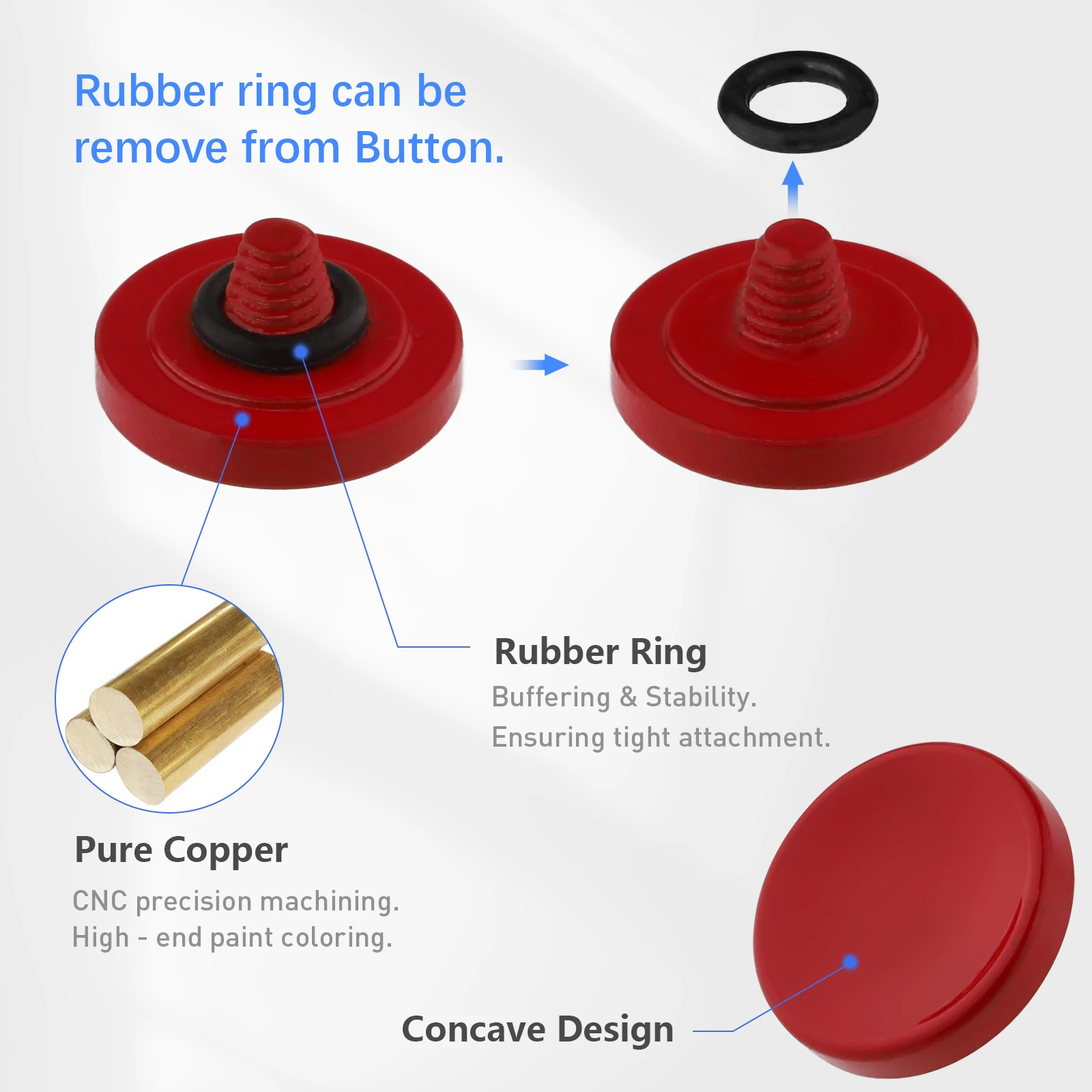 Haoge زر تحرير مصراع الكاميرا سطح مقعر أحمر لـ Leica Q3/Q3-43/D-Lux 8/M9/M10/M11/M11-P M/M-10P/M9-P/M نوع 240/m262