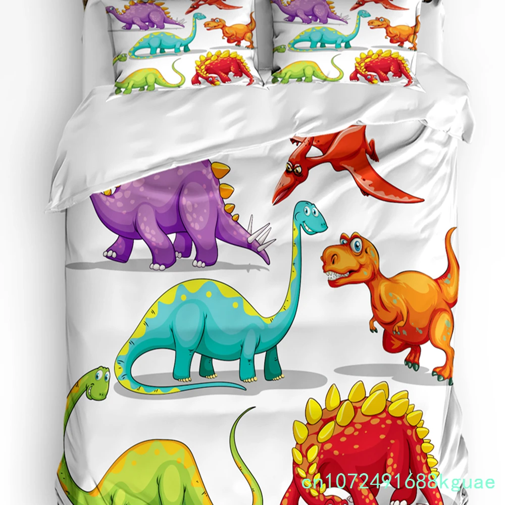 3pcs Bedding Set Dinosaur Cartoon Black And White Home Textile Duvet Cover Pillow Case Boy Kid Teen Girl Bedding Covers Set 6