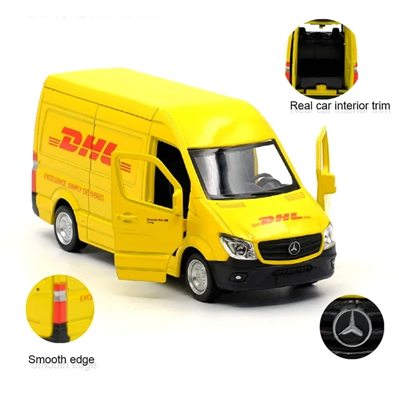 RMZ CITY 1:36 Sprinter Van (DHL) Alloy Diecast Car Model Toy With Pull Back For Children Gifts Toy Collection