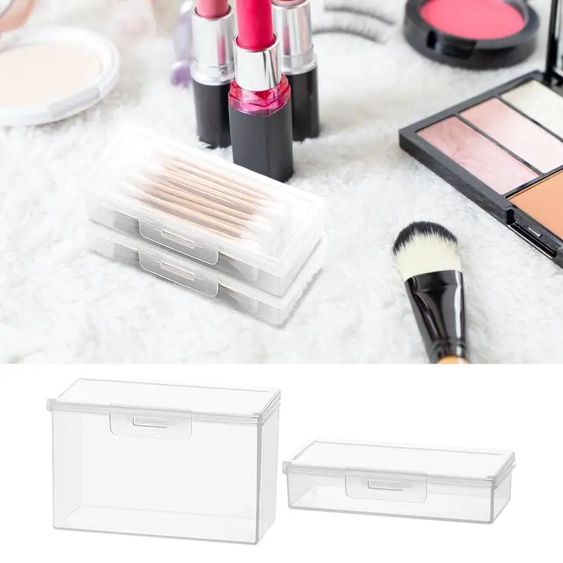 Small Clear Jewelry Box Earring Storage Box Portable Cotton Swab Storage Containers Transparent Jewelry Holder For Necklaces