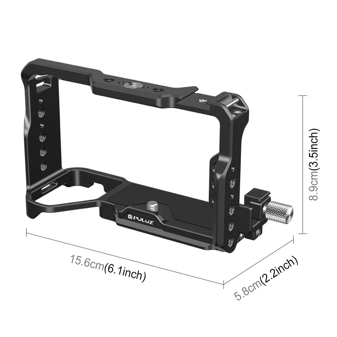 PULUZ A7C2 Camera Cage For Sony ILCE-7CM2 / A7C II / Alpha 7CR Micro SLR Camera Aluminum Cage Frame with Cold Shoe 1/4 3/8 Holes