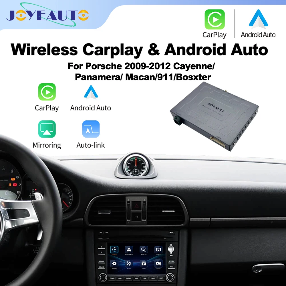 

Беспроводной интерфейс JoyeAuto для Apple CarPlay и Android Auto для Porsche PCM3.0 911 Macan Panamera Cayenne с функцией зеркалирования, AirPlay и поддержкой камеры.