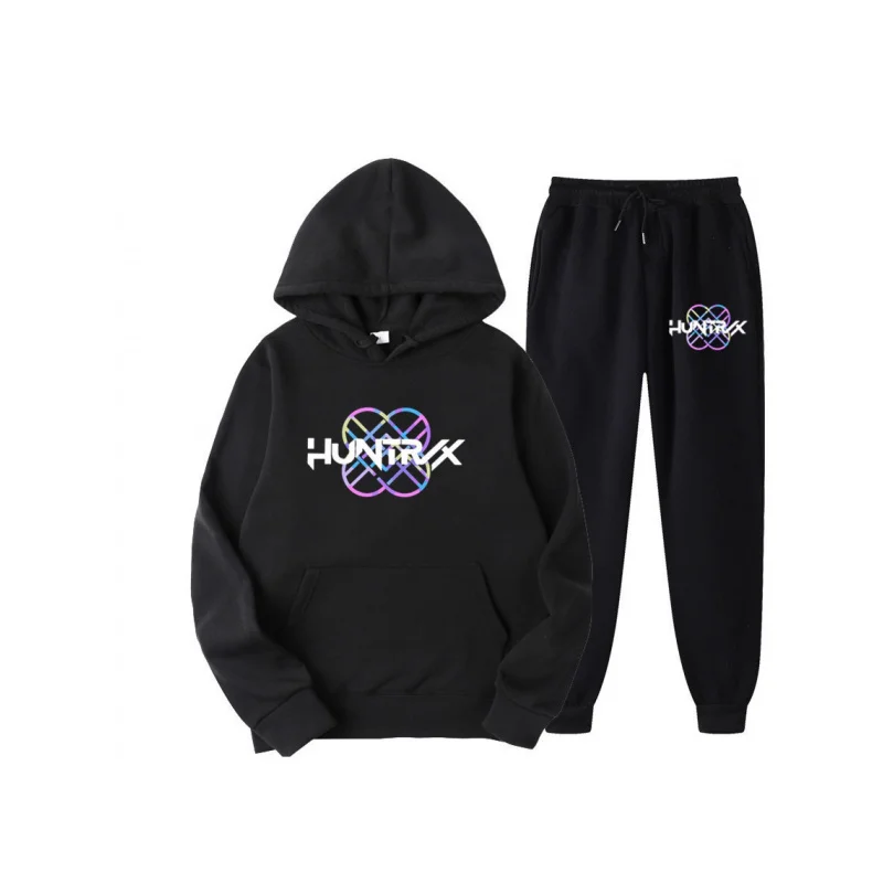 2025NewKPop Demon HuntersHunter x Hunter Conjunto de moletom unissex estampado estilo europeu e americano