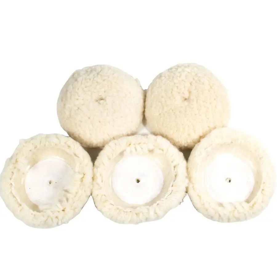 

3 100 Wool Buffing Pad with Curved Edge for Heavy Cutting Made in USA 5