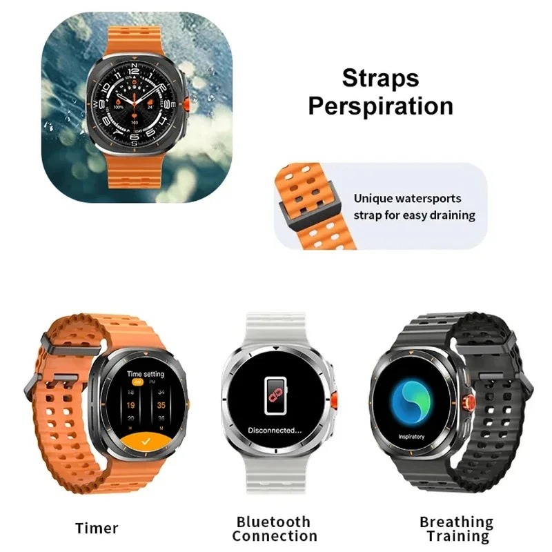 Nowy smartwatch GT7 Ultra dla mężczyzn na rok 2025, 1,52-calowy wyświetlacz AMOLED HD, połączenia Bluetooth, smartwatch sportowy dla mężczyzn i kobiet, prezent.
