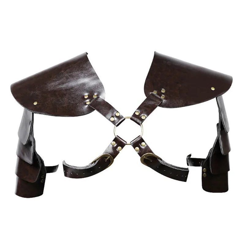Halloween Medieval Steampunk Shoulder Guard Armor Viking Knight Pirate Cosplay Costume Accessory Spaulders Pauldrons Unisex - view 5