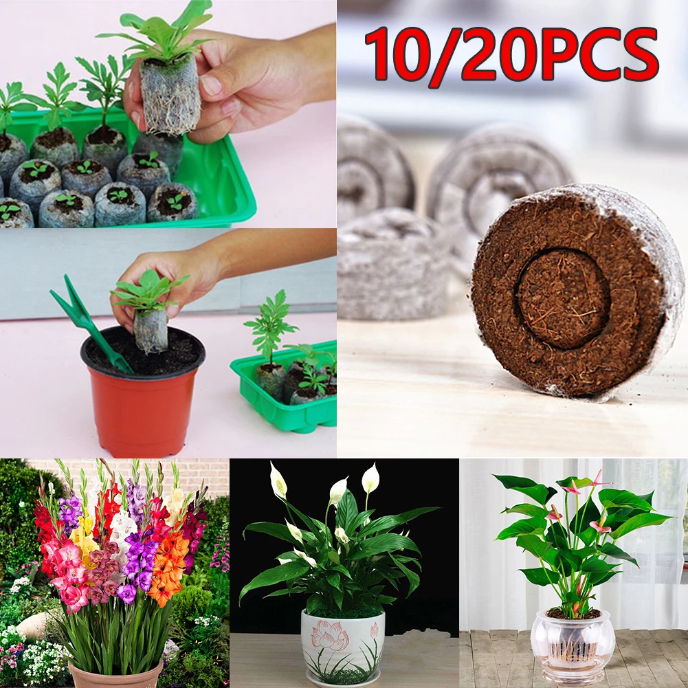 10/20pcs Seedling Soil Block Pellets Jiffy Peat Maker Starting Plugs Seeds Start Household Garden Planting Elements