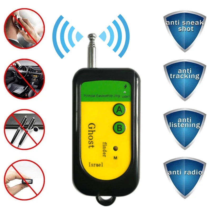 Portable RF Alarm Wireless Signal Detector Tracker Anti Spy Camera Finder Ghost Sensor Device Radio Frequency Check GSM Device