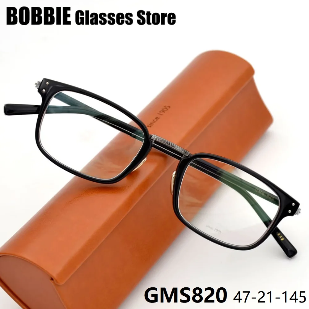 

Japanese Handmade Eyeglasses Ultralight Titanium Glasses Frame Men Vintage Square Eyewear Blue Light Gafas GMS-820 Rectangle