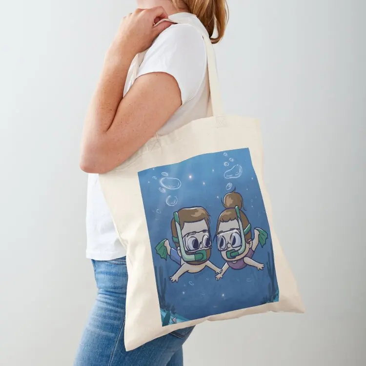 

under water couple - Pibubear Tote Bag Canvas bag for women ecological bags sac pour femme Lady bag
