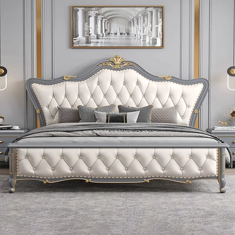 

Aesthetics European Bed Light Luxury Classic Designer Modern Organizer Bed High Quality Minimalist Muebles Bedroom Furniture