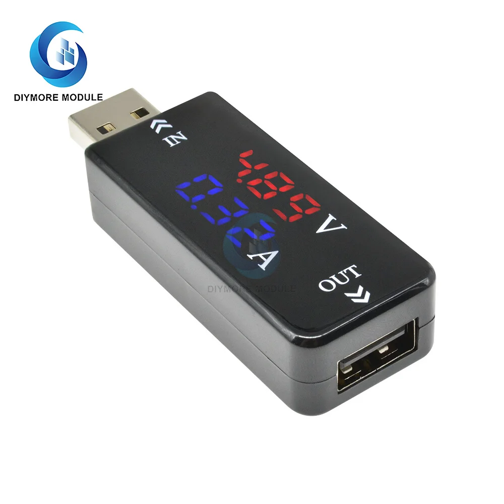 0.96 polegadas TFT HD Display Digital DC 5.5*2.5 USB DC Interface Tester Tensão Amperímetro Medidor de Potência DC 4 ~ 30V 0 ~ 12A