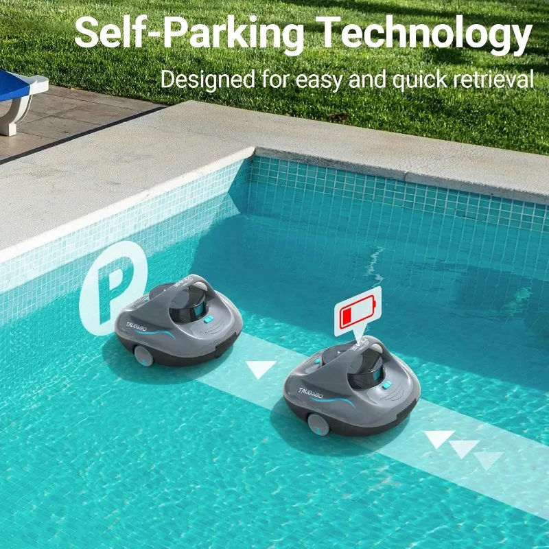 (2025 Upgraded) Cordless Pool Vacuum Up to 130 Mins Runtime, Robotic Pool Cleaner w/ 2.5H Fast Charge, for Flat Above Inground