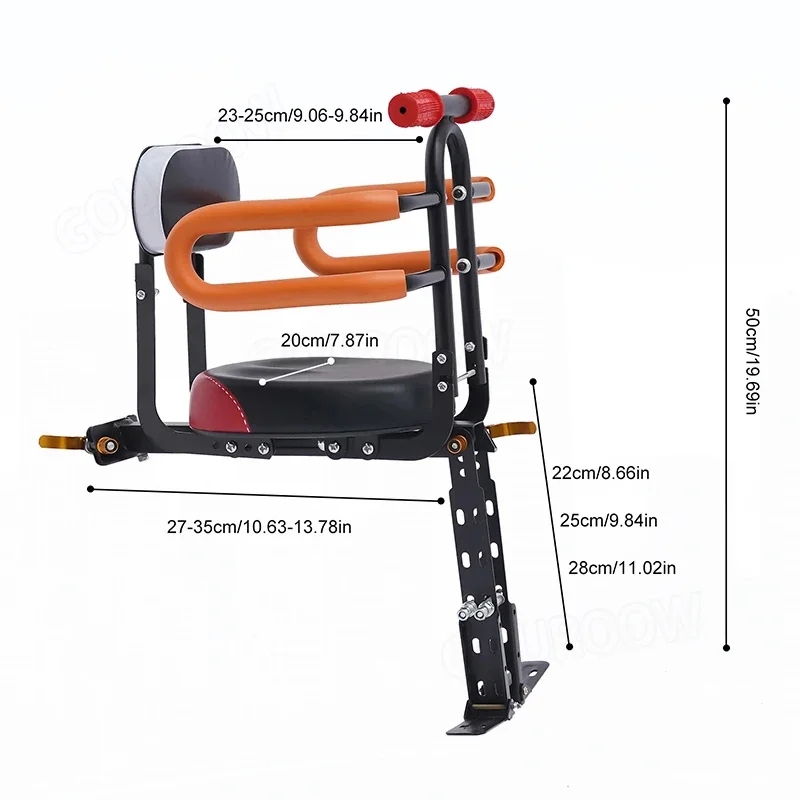 Montowane z przodu rower dla dziecka bezpieczeństwa dla malucha fotelik dziecięcy składane dziecięce rowerowy bagażnik dachowy dziecięce z poręczy i