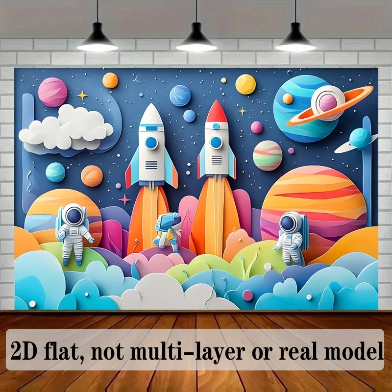Planche 2D, 1 pièce d'espace splendide, idéale pour la famille, la décoration de chambre, les fêtes et les accessoires photo