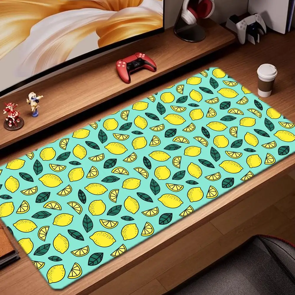 

lemon wallpaper Mouse Pad Game Accessories keyboard pad XXL large locking edge 900X400 mm table mat Gaming mousepad