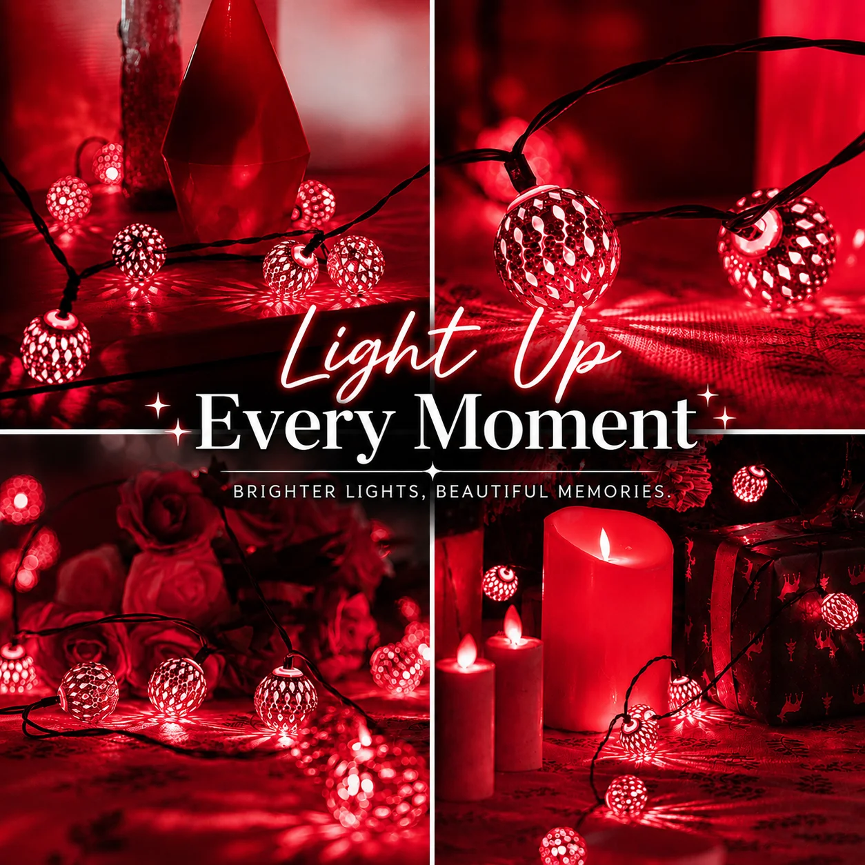 Solar String Lights Moroccan Ball Fairy Lights 5M 20LED 6M 30LED 7M 50LED 8 Modes Red Outdoor Garden Patio Christmas Decor