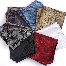 Pañuelos cuadrados de bolsillo para hombre, Trajes de seda con estampado Floral Vintage, pañuelo cuadrado de bolsillo para fiesta, accesorios para trajes de negocios