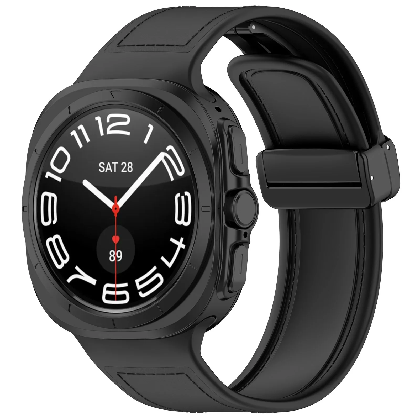 Fecho Magnético Pulseira para Samsung Galaxy Watch, Ultra Silicone, Pulseira De Couro