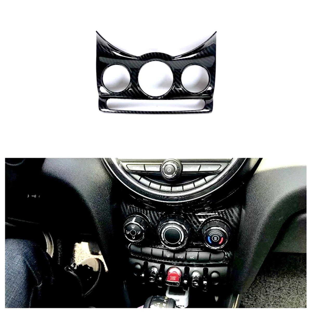 

For BMW MINI Cooper F55 F56 F57 ABS Carbon Fiber Car Center Console Trim Air Switch Cover Interior Accessories